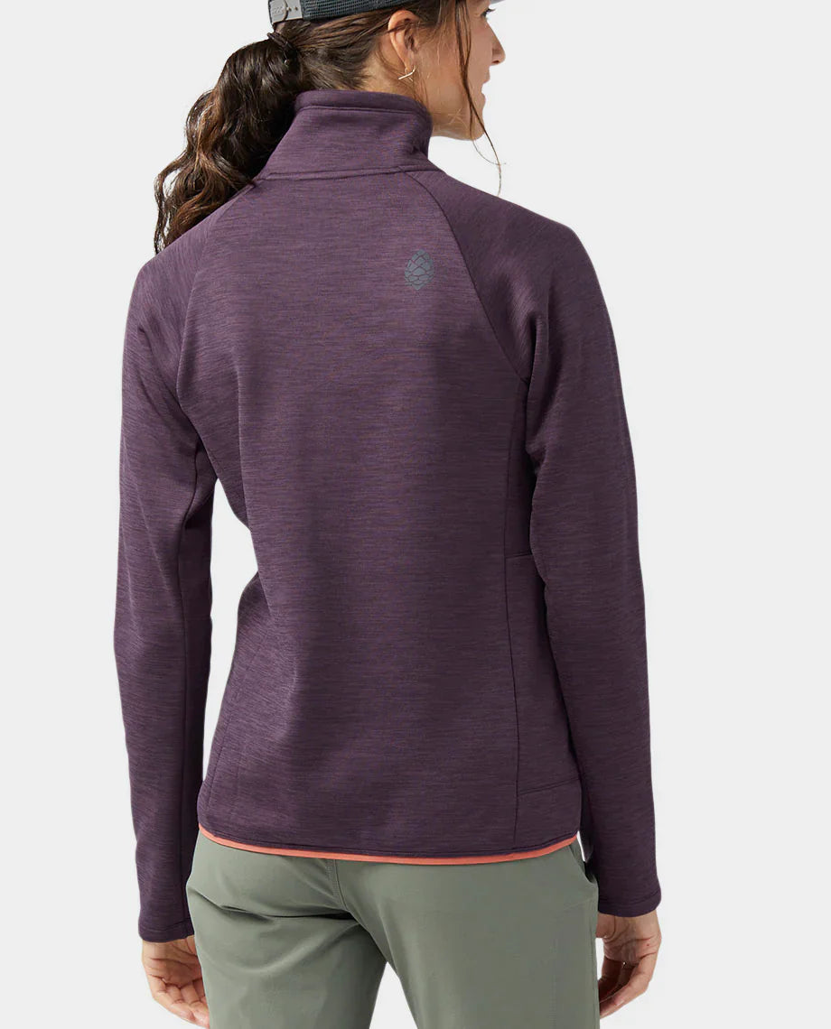 AllTrails x Stio Women's Glide Power Stretch Half Zip - Huckleberry Jam Heather