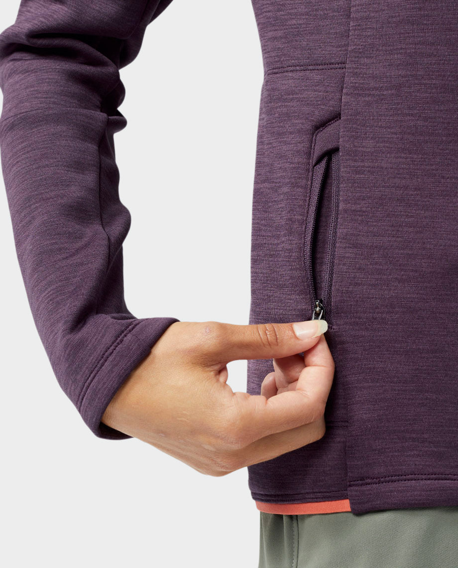 AllTrails x Stio Women's Glide Power Stretch Half Zip - Huckleberry Jam Heather