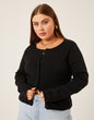 Plus Size Button Cardigan Knit Top