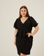 Plus Size Peplum Tie Belt Dress