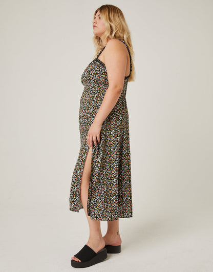 Plus Size Ruffle Strap Floral Sundress