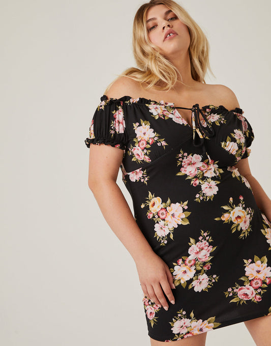 Plus Size Soft Floral Mini Sundress