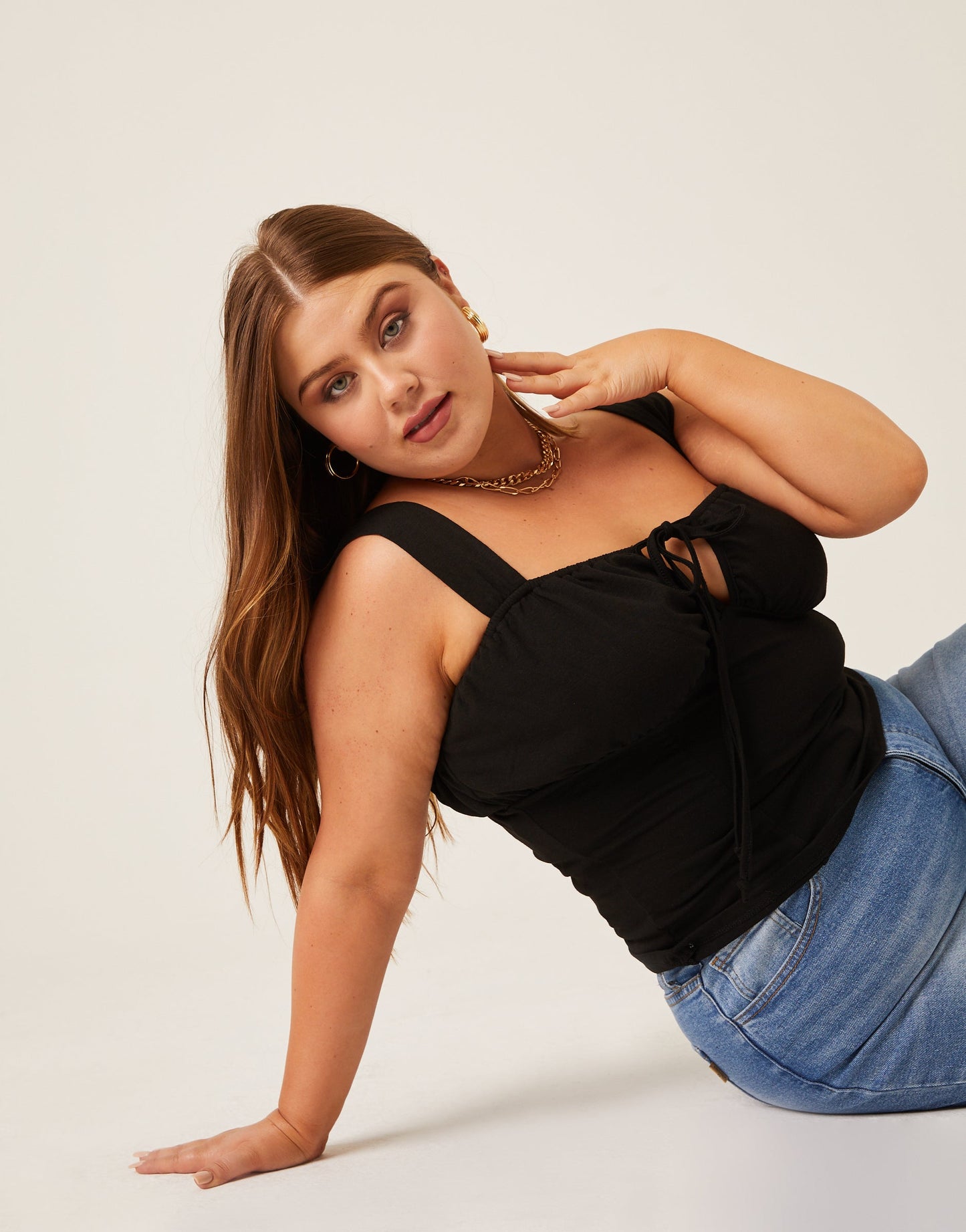 Plus Size Ruched Bust Tank