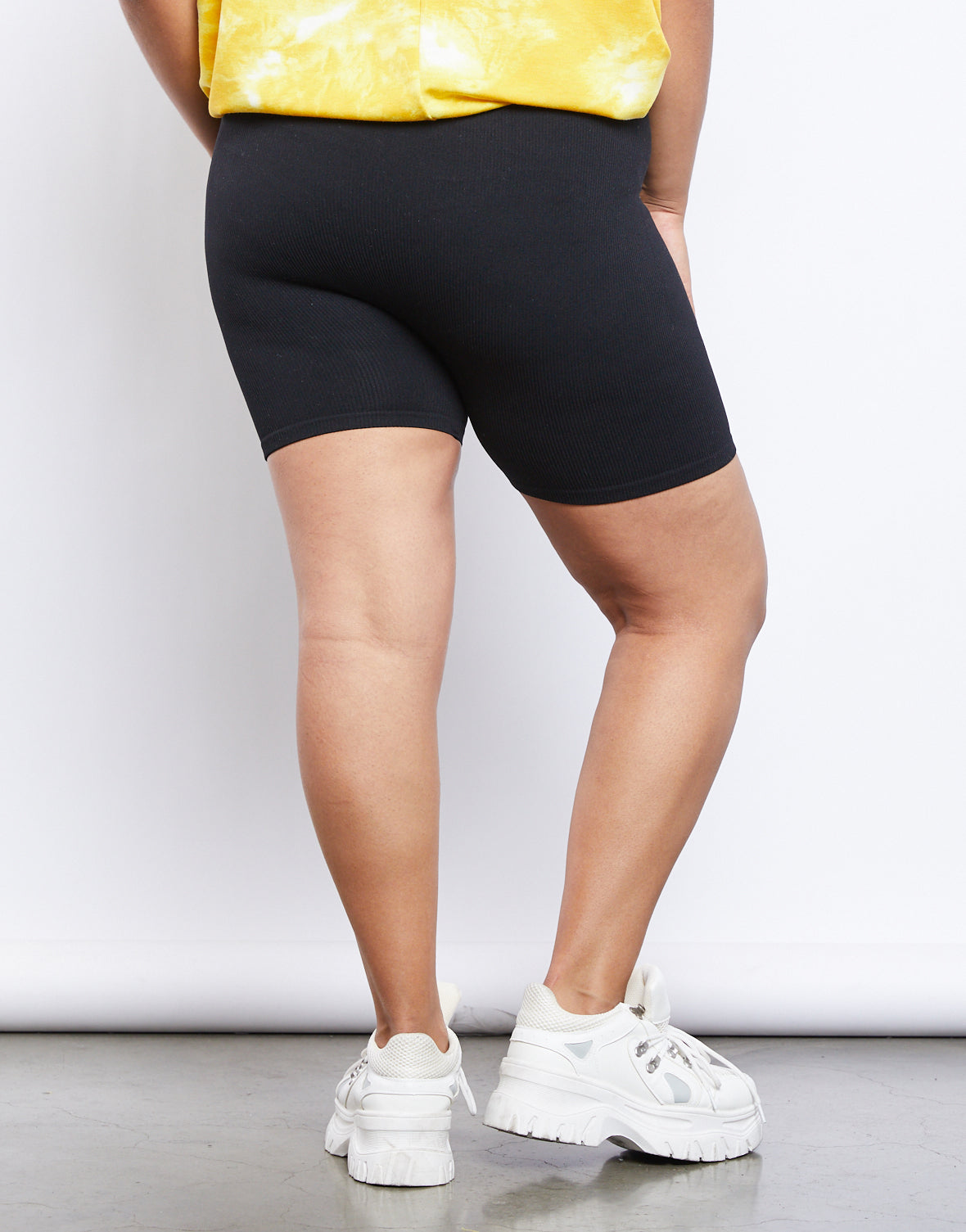Plus Size Daily Ribbed Bike Shorts