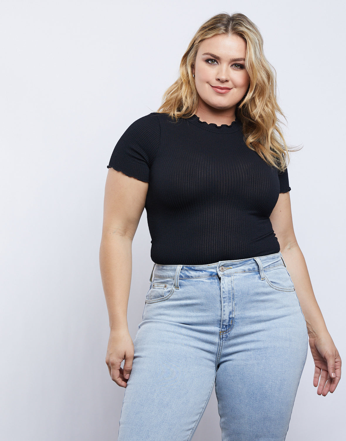 Plus Size Mock Neck Top