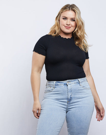 Plus Size Mock Neck Top