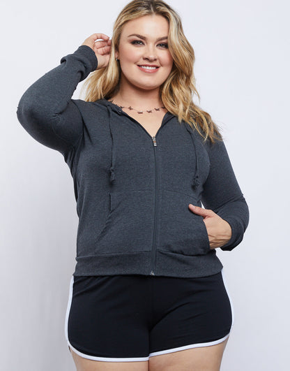 Plus Size Striped Sporty Shorts