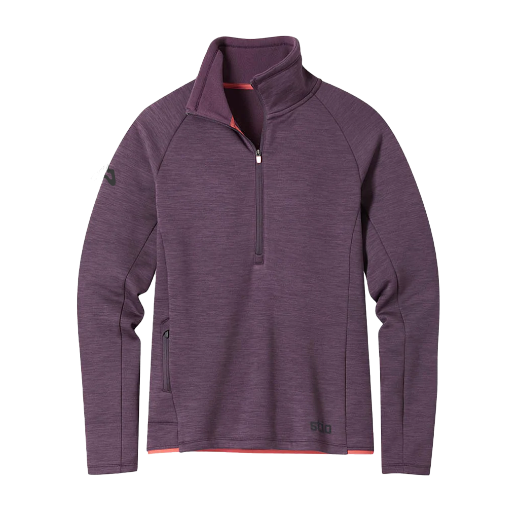 AllTrails x Stio Women's Glide Power Stretch Half Zip - Huckleberry Jam Heather